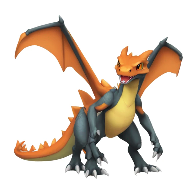 Colorful Edgy Chibi-Charizard-Greymon-Flygon-Velociraptor-Pokémon sticker
