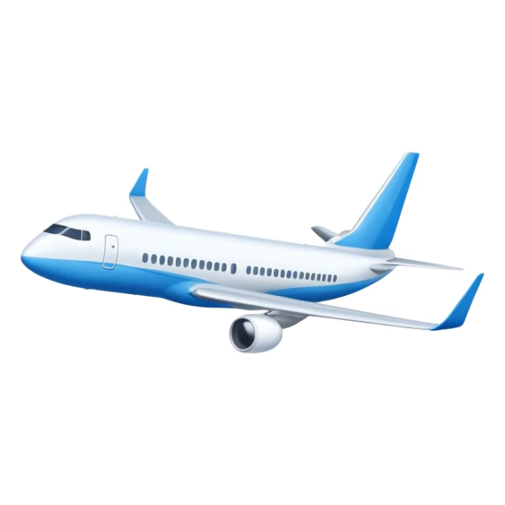 white and blue commercial aircraft sticker