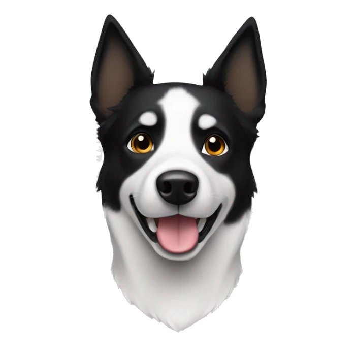 black husky Jack Russell white and black sticker
