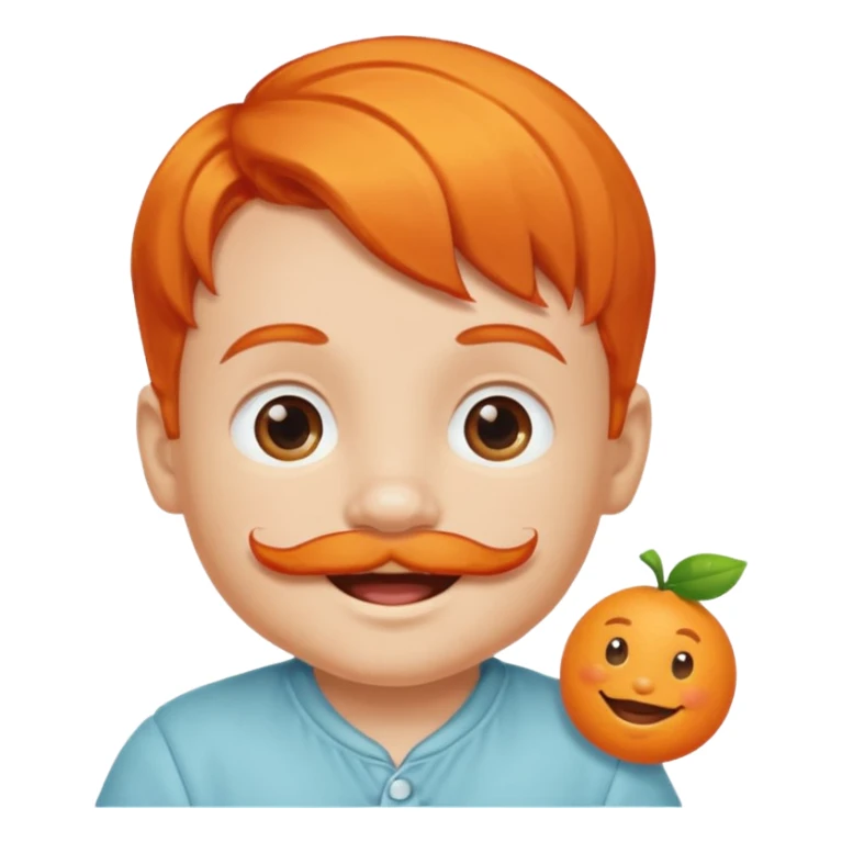 orange hair mustashed baby sticker