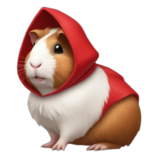 Guinea pig wearing little red riding hood sticker
