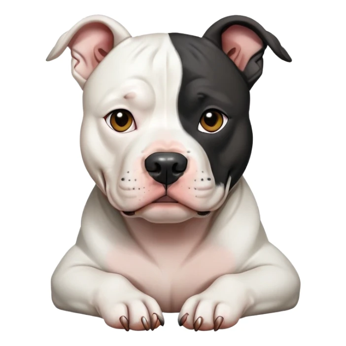 american pit-bull terrier white face black ears  sticker