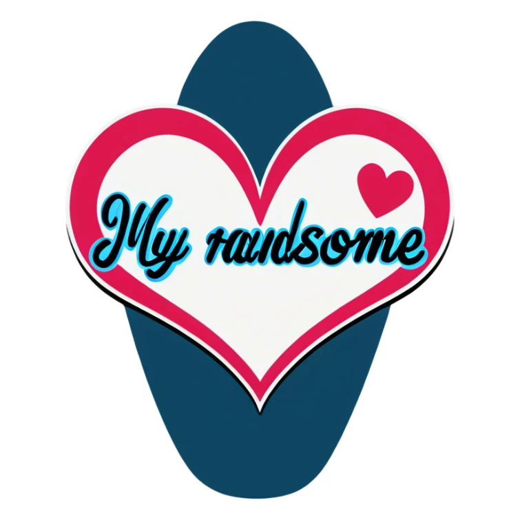 The words My handsome with a heart  sticker