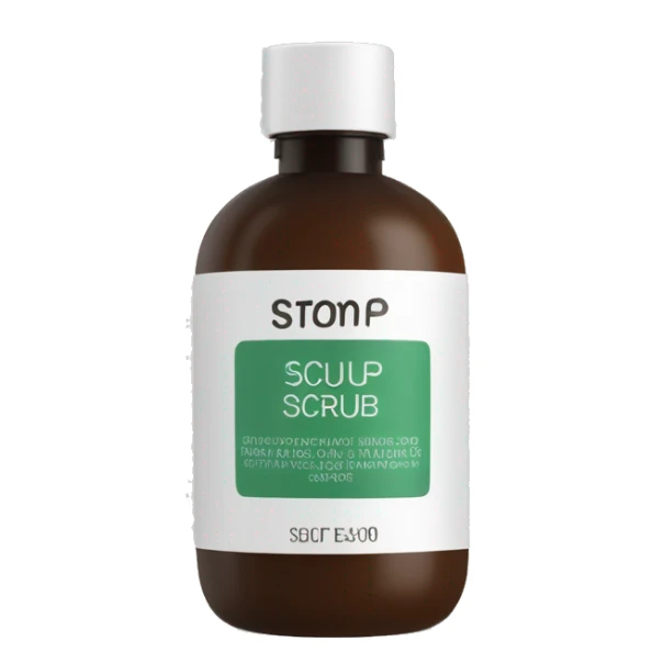 bottle of scalp scrub with label sticker