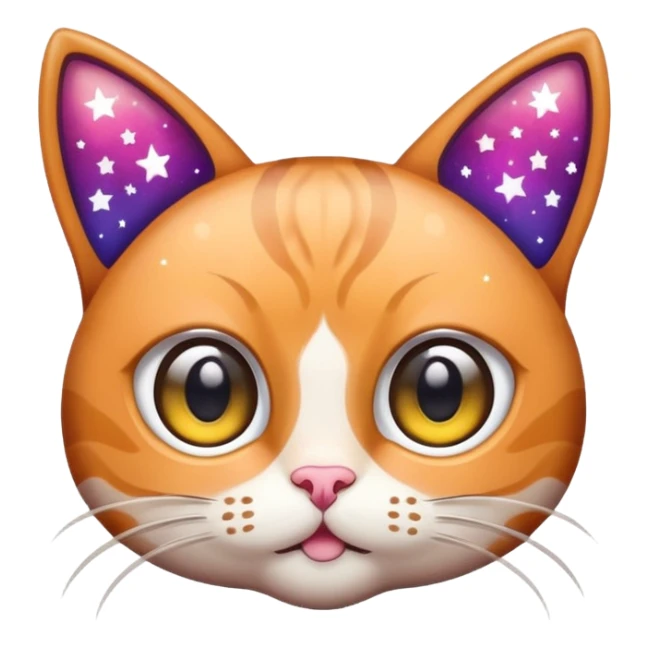 sticer cat and eyes stars sticker