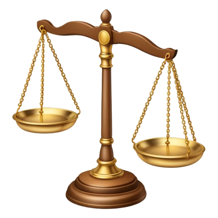 Scales of justice balanced with gavel sticker