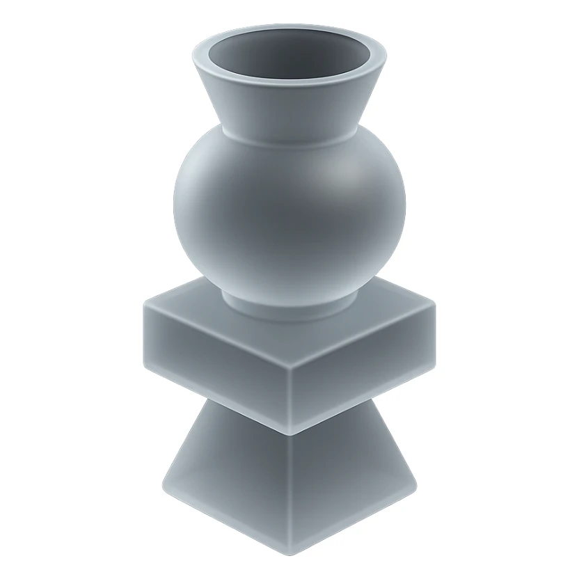 vase with geometric shapes, subtle reflections, minimalistic design, matte glass style sticker