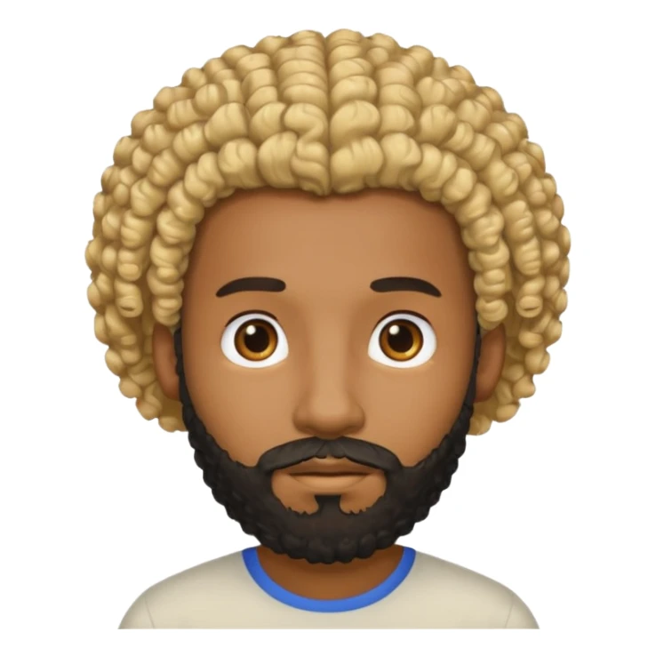 Black man with black beard and curly blond hair sticker
