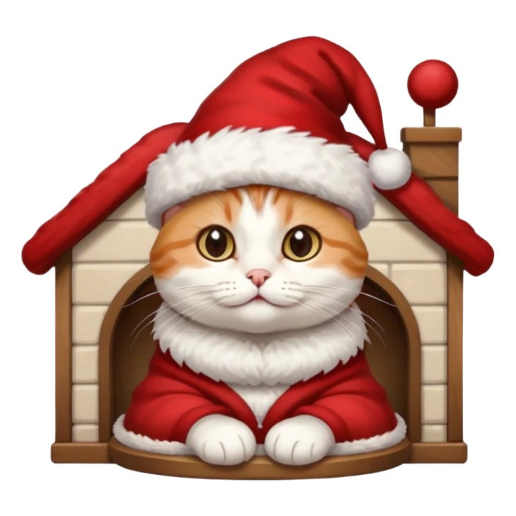 Christmas cat in aesthetic home sticker