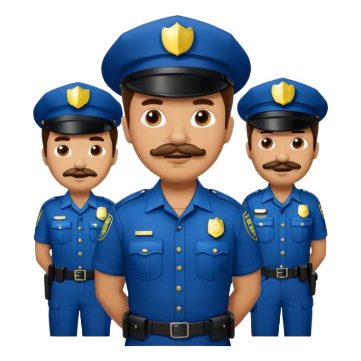 police with mustaches sticker