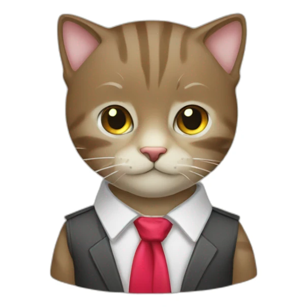 Chat avec un ruban autour du cou sticker