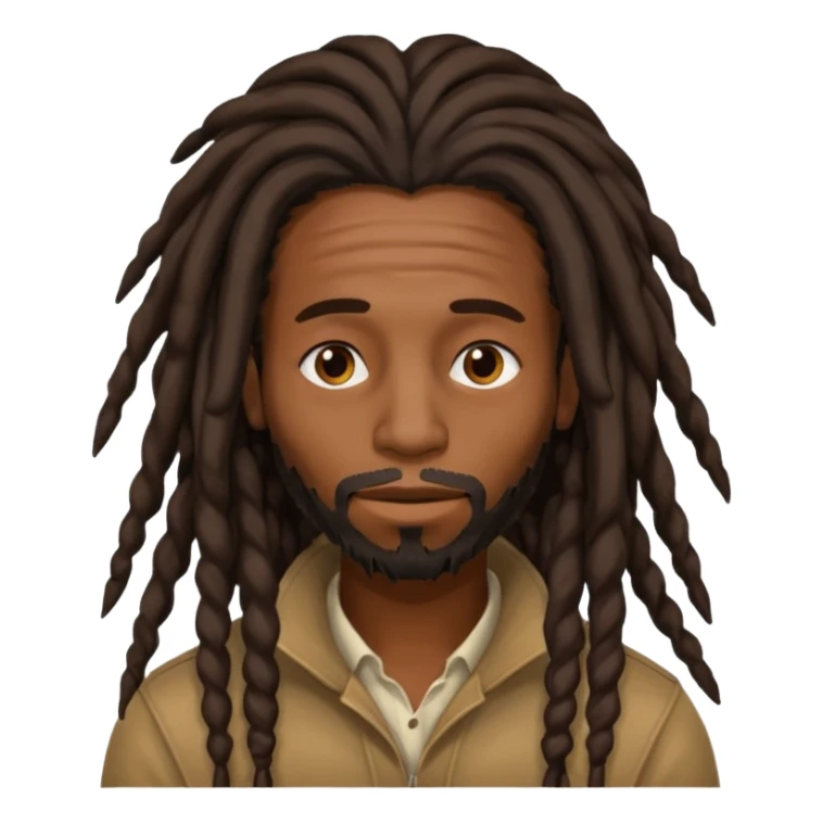 make a black man with long dreads covering his face  sticker