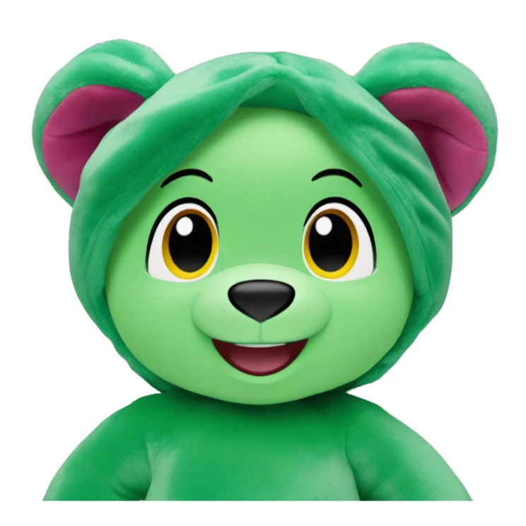 Green beanie buddy bear ariel from ty collection sticker