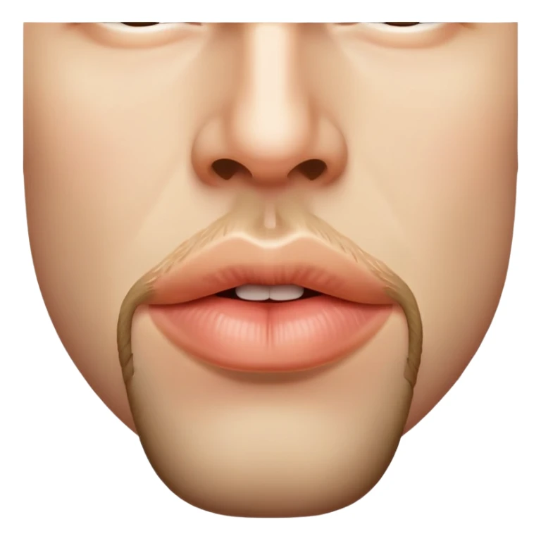 man's lips with short beard, close-up of mouth area between nose and neck sticker