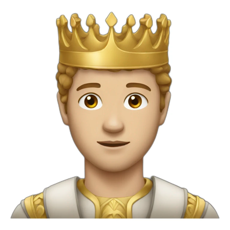 White young king with brown hair sticker