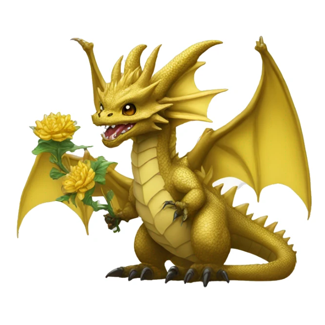 king ghidorah holding black flower sticker