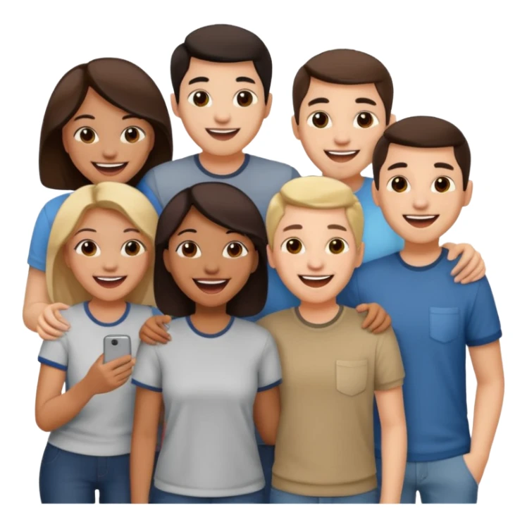 group of friends on couch having fun sticker