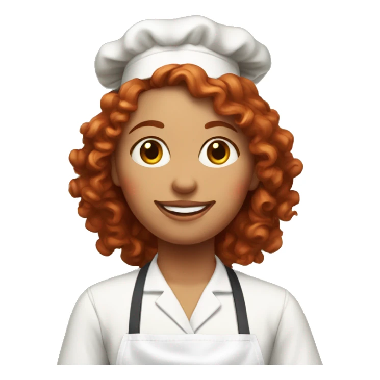 Red curly haired female with white apron baking cookies  sticker