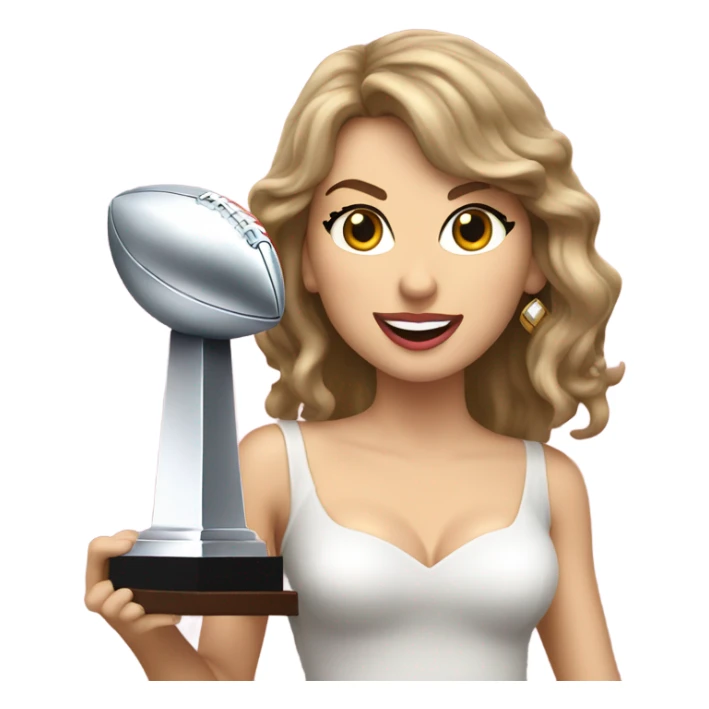 Taylor swift holding Super Bowl trophy sticker