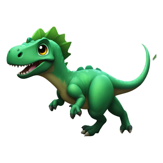 Dinosaur with black heart and in flying style sticker