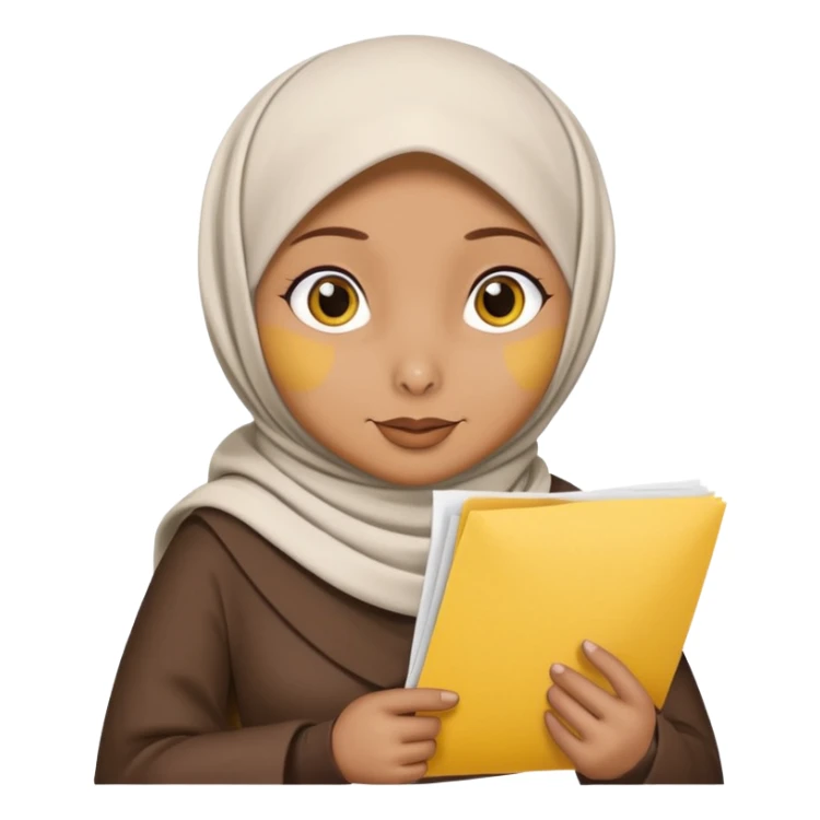 turkey bird wearing a hijab holding a yellow paper sticker