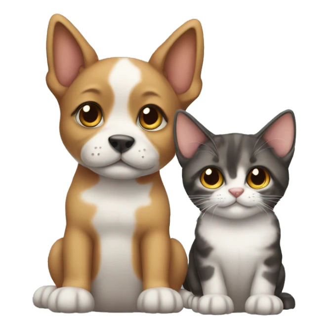 a mix of a puppy and a cat sticker
