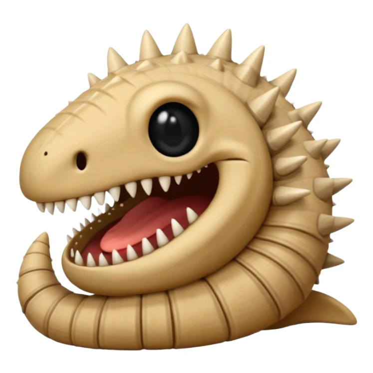 Sand worm from dune make the mouth a hole with long spiky teeth no eyes and a body sticker