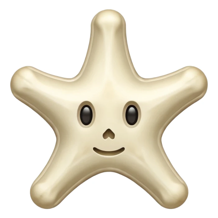 starshape made of bone. no face . no outer ridge. no eyes. no. nose. no mouth sticker