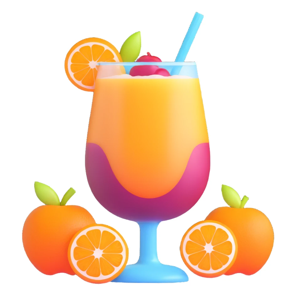 frozen sangria slushie with orange and apple slices sticker