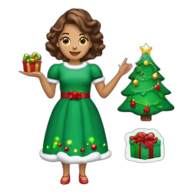 joven varon vestido de navidad con una computadora en la mano sticker