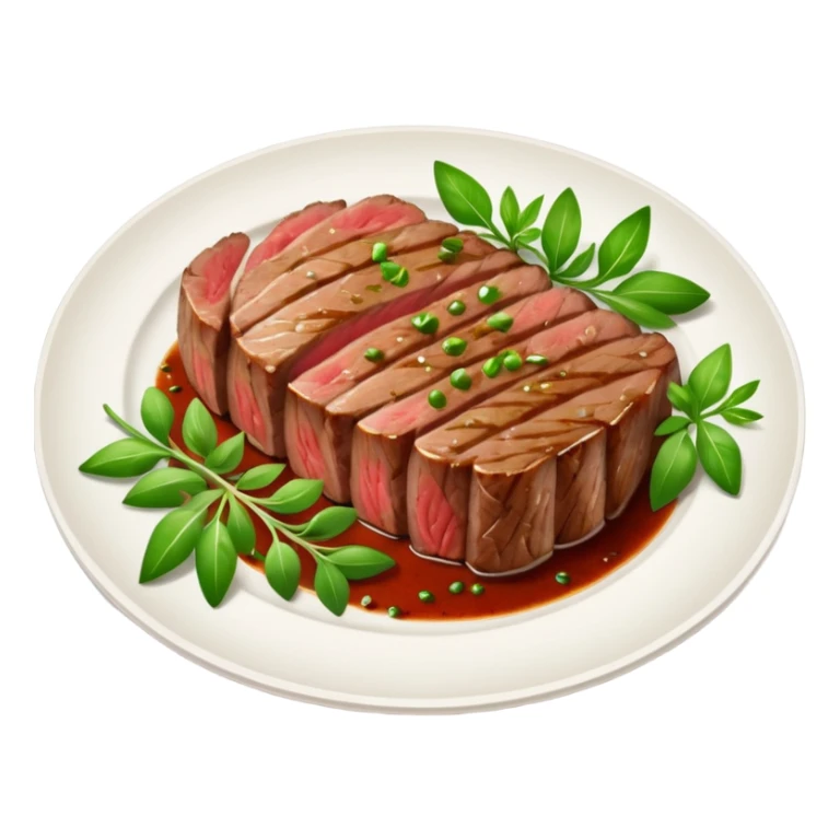 Rare steak slices on fancy plate sticker