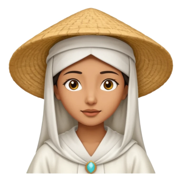 ancient arab girl with conical hat, white sticker