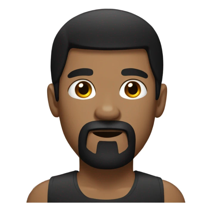Boxer, black hair, black goatee sticker