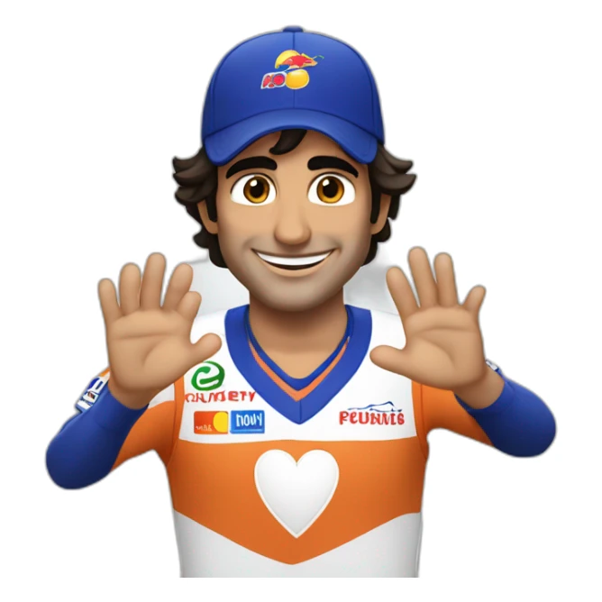 CARLOS SAINZ MAKING A HEART WHIT HIS HANDS sticker