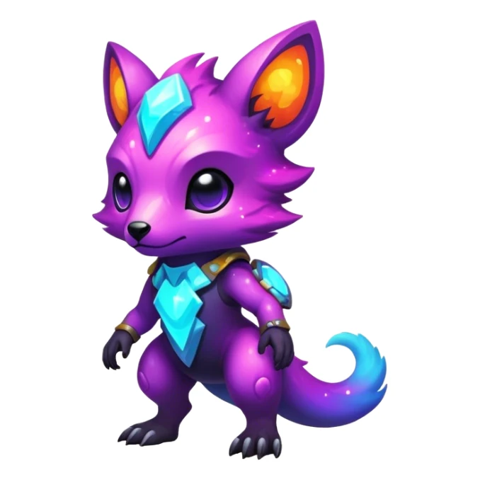 Epic Edgy Cute Colorful Nebula Modern Vernid-Protogen-creature-animal, full body sticker