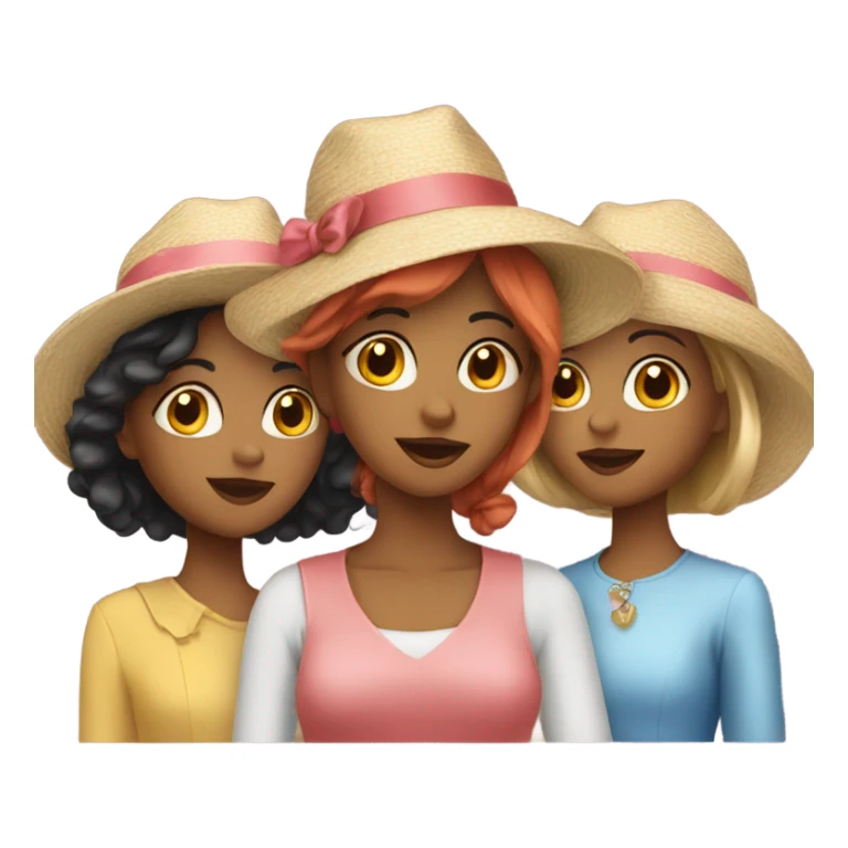 3 girls in hats and dresses sticker