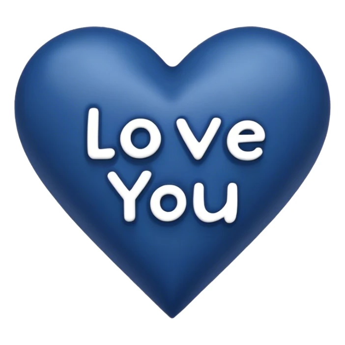 Dark Blue heart with the words Love You Ry in the middle  sticker