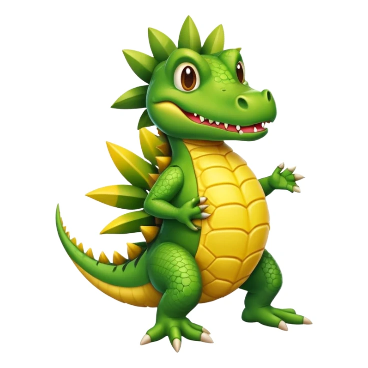 Cocodrilo con cuerpo de piño a dos patas sticker