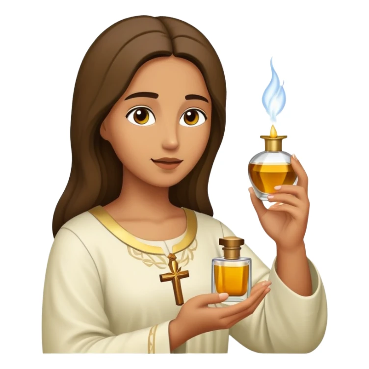 Biblical woman anoints Jesus with perfume sticker