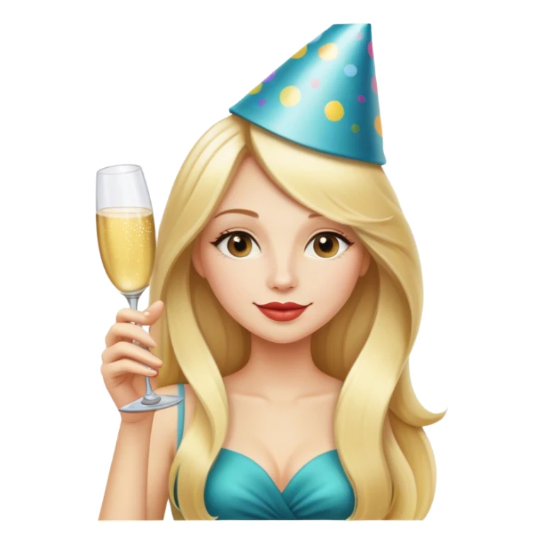 party woman with long blonde hair sticker