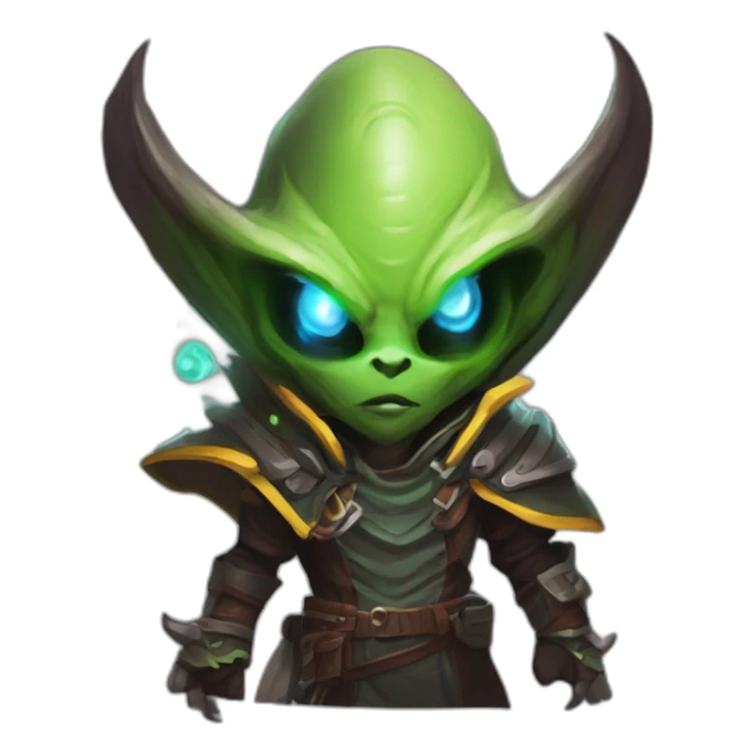alien demon hunter scifi roguelike rpg style inspired by slay the spire digital art sticker