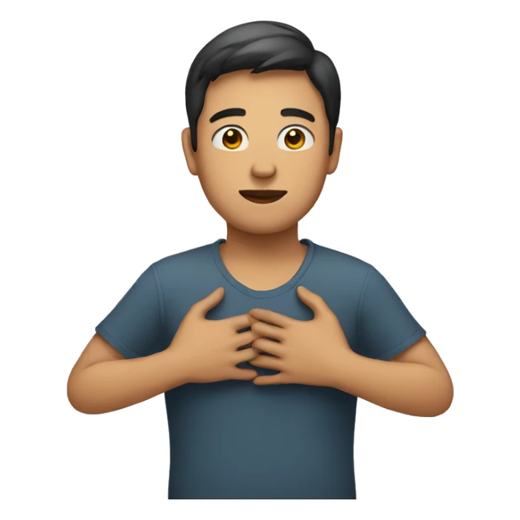 person with hands on chest sticker