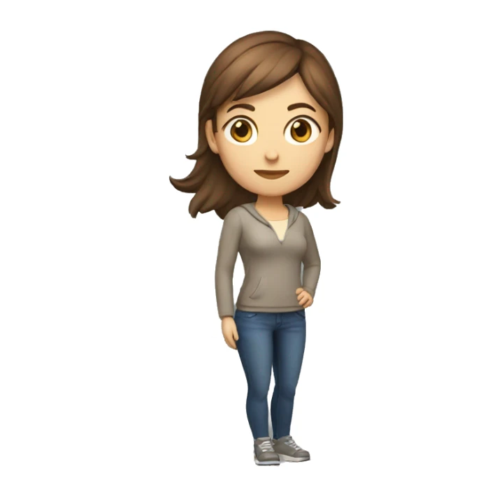 caucasian female brown hair playing video game sticker