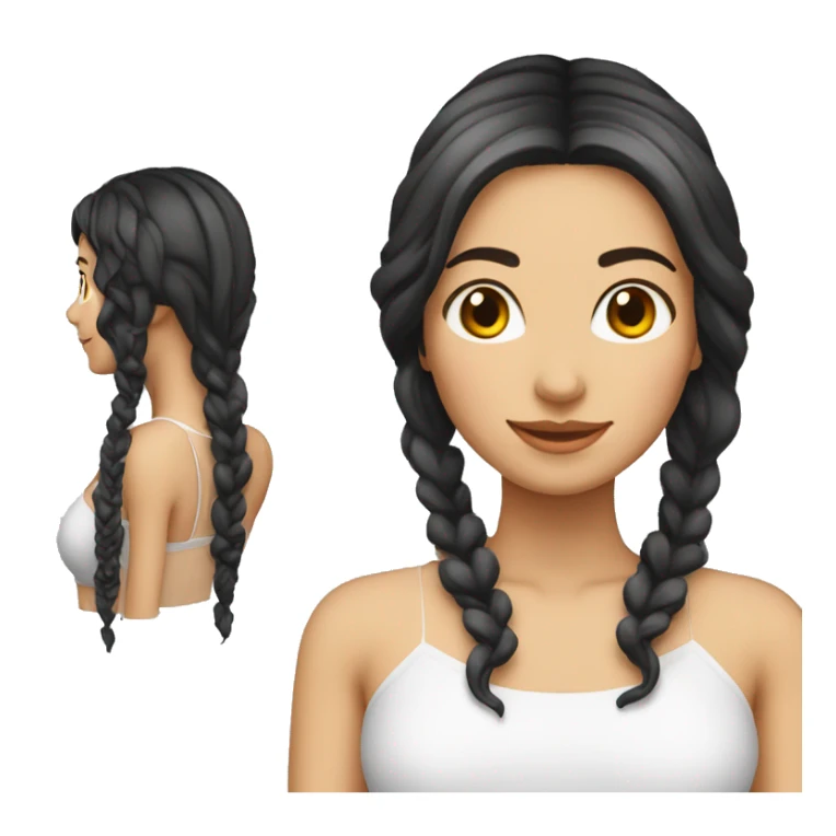 Mujer blanca con cabello rizado largo a la espalda sticker