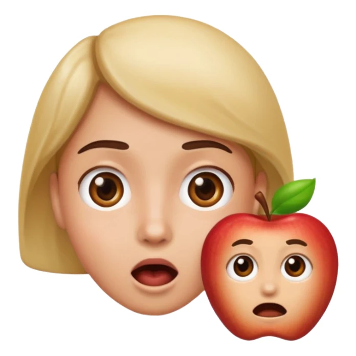 portrait of a person inspired by the reference image, surprised expression, simple background, apple emoji style sticker