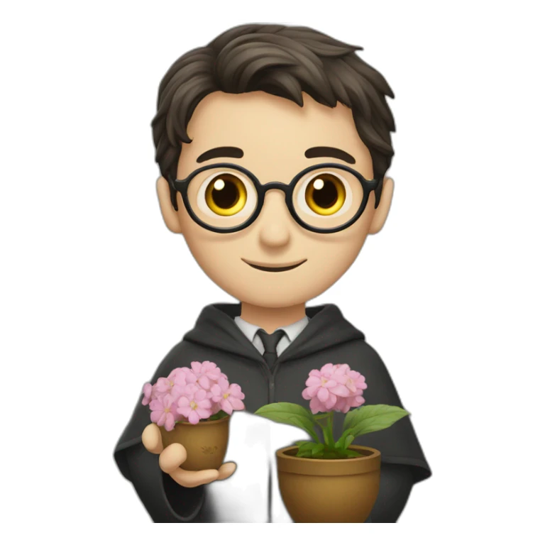 Harry Potter avec un pot de fleur sur la tête  sticker