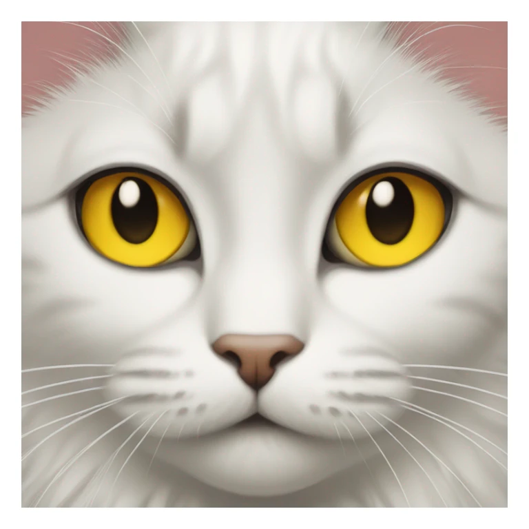 Yellower eyes, only the chin is white, only one cat sticker