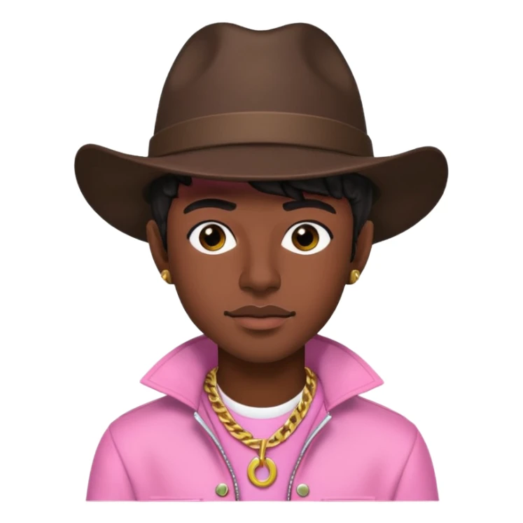 Lil Nas X black hair, pink outfit sticker