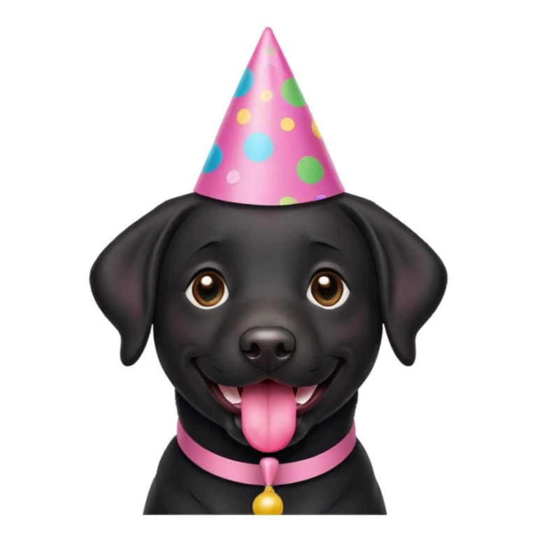 Black labrador saying Happy Birthday  sticker