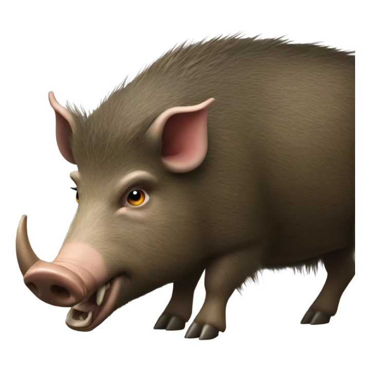 Wild boar hunting with tusk sticker